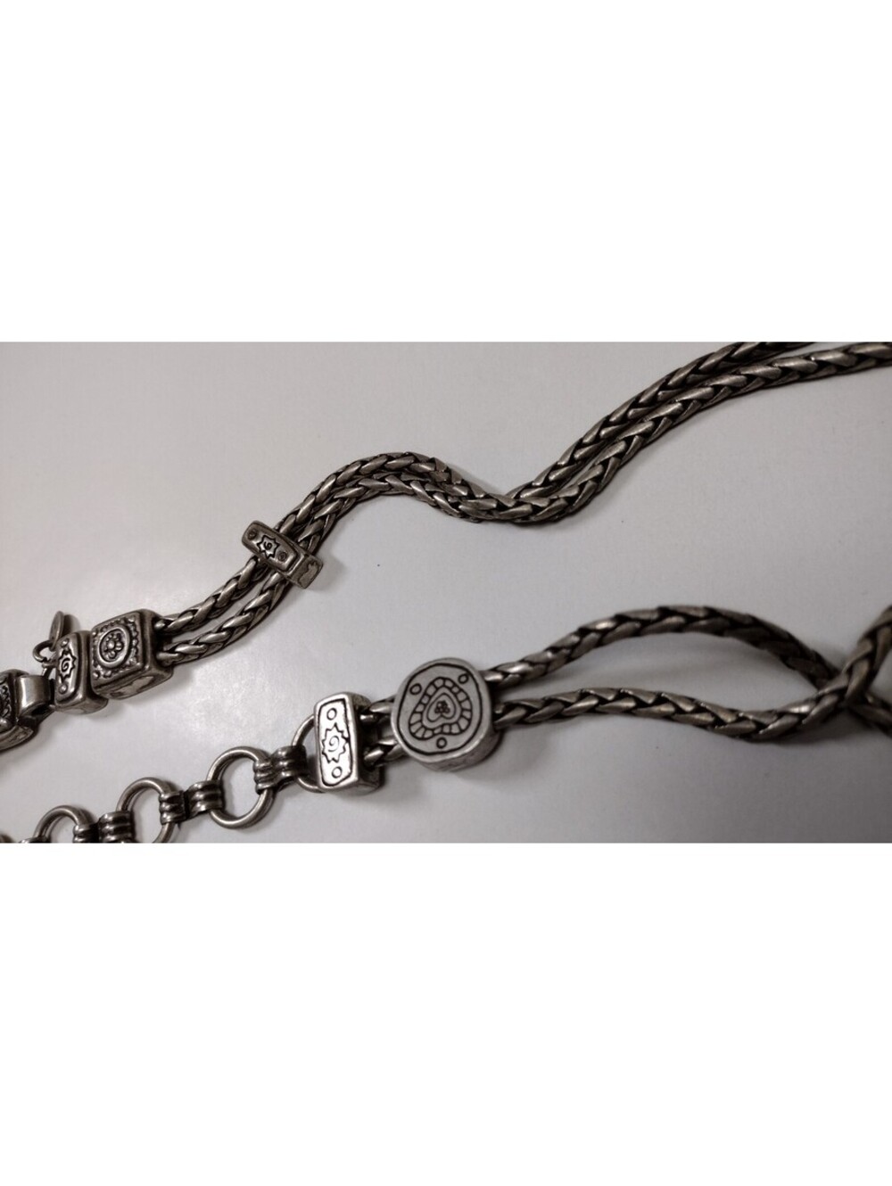 Vintage 1990s Grunge Era Silver Color Metal Gun Chain Belt Hearts Tribal Size M